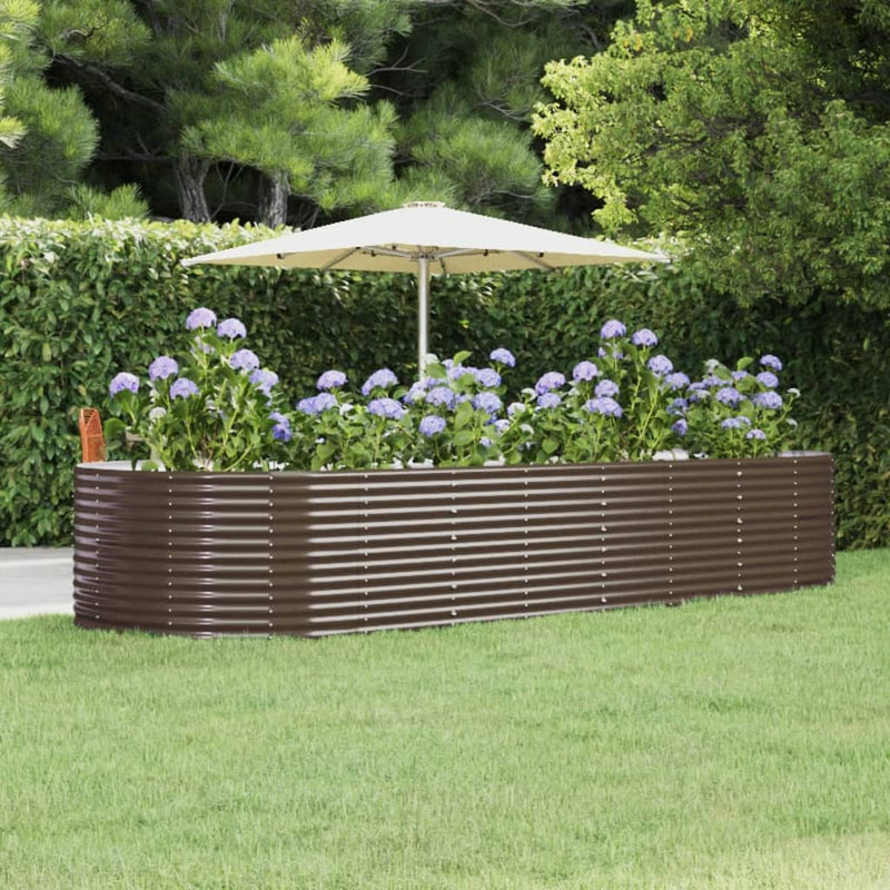 Vidaxx jardinera 367x140x68 cm acero galvanizado marrón