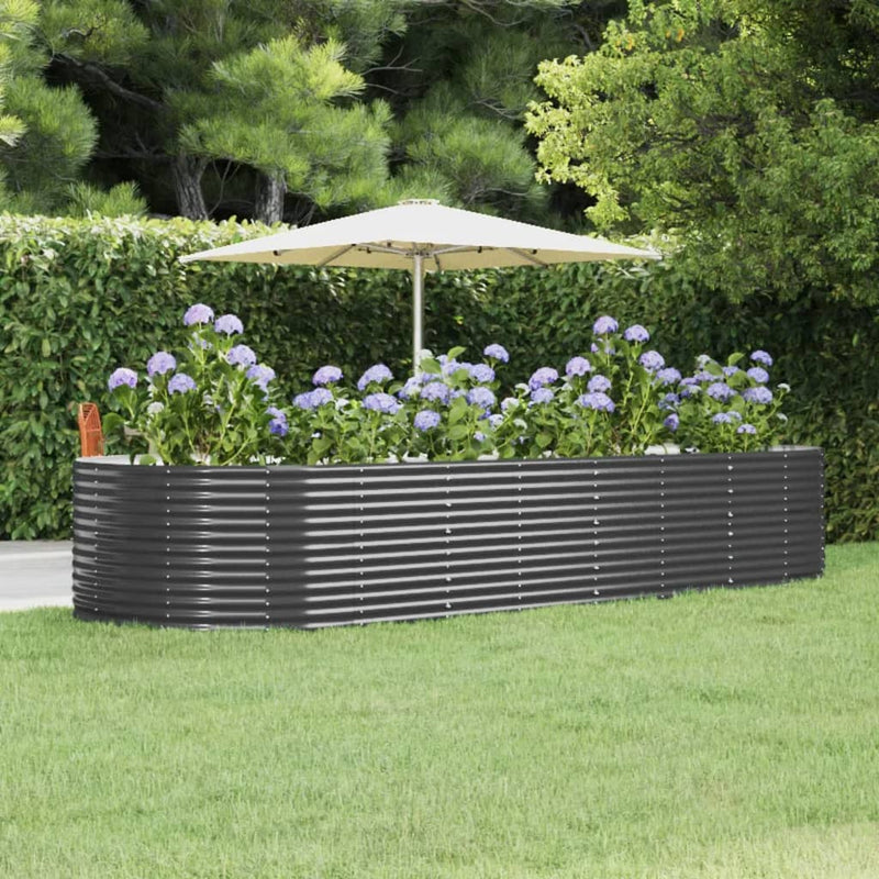 Vidaxl Fiorter 367x140x68 cm in polvere con antracite in acciaio rivestito