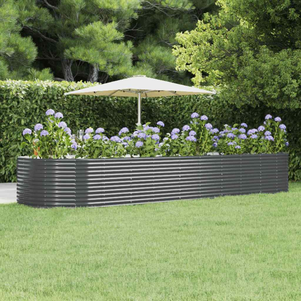 Fioriera Vidaxx 447x140x68 cm in acciaio zincato antracite