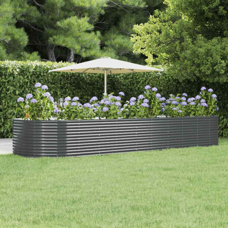 Jardinera vidaxx 447x140x68 cm acero galvanizado antracita