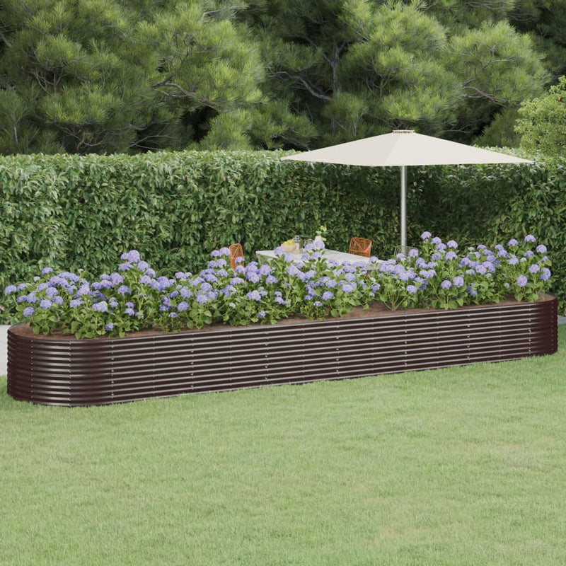 Casella di pianificazione Vidaxl 584x140x68 cm in polvere con in acciaio rivestito