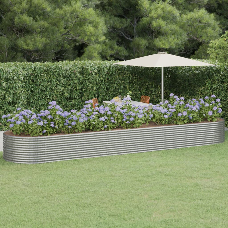 Scatola di pianificazione Vidaxl 584x140x68 cm in polvere colorata in acciaio rivestito
