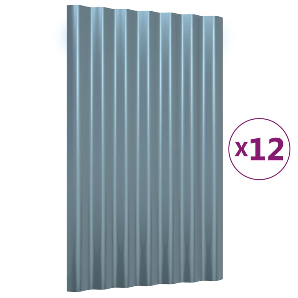 Paneles de techo Vidaxx 12 piezas 60x36 cm acero galvanizado gris