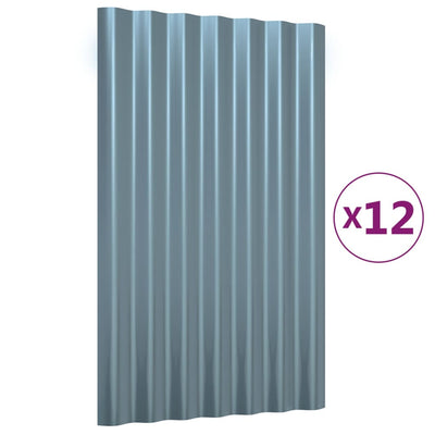 Paneles de techo Vidaxx 12 piezas 60x36 cm acero galvanizado gris
