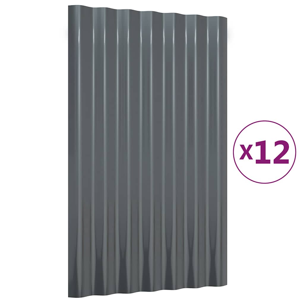 Pannelli per tetto Vidaxx 12 pezzi 60x36 cm in acciaio zincato antracite