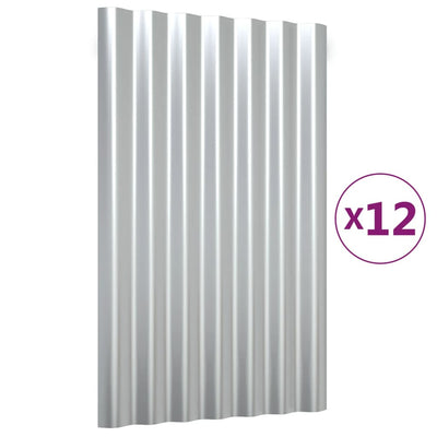 Paneles de techo Vidaxx 12 piezas 60x36 cm acero galvanizado color plata