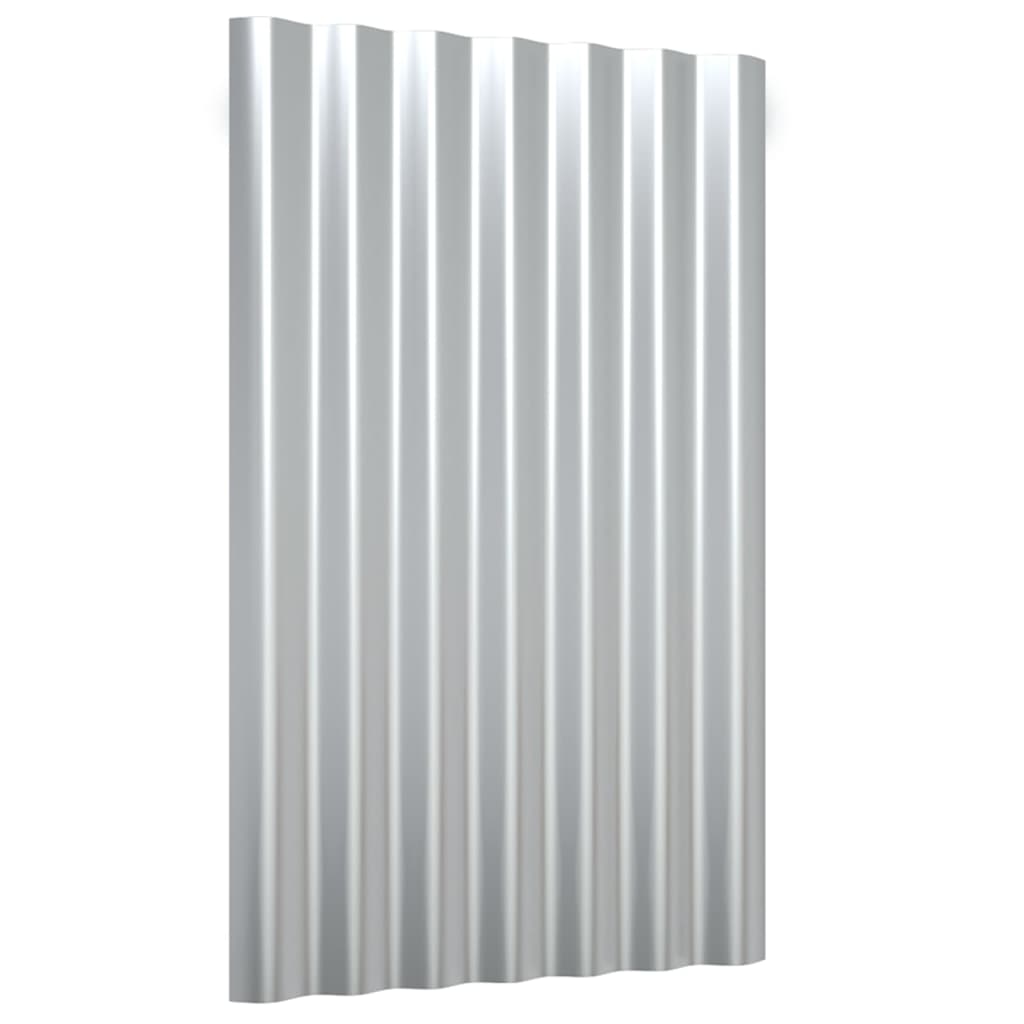Vidaxl dakpanelen 12 st 60x36 cm gegalvaniseerd staal zilverkleurig