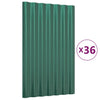 Pannelli del tetto Vidaxl 36 ST 60x36 cm in polvere ricoperta verde