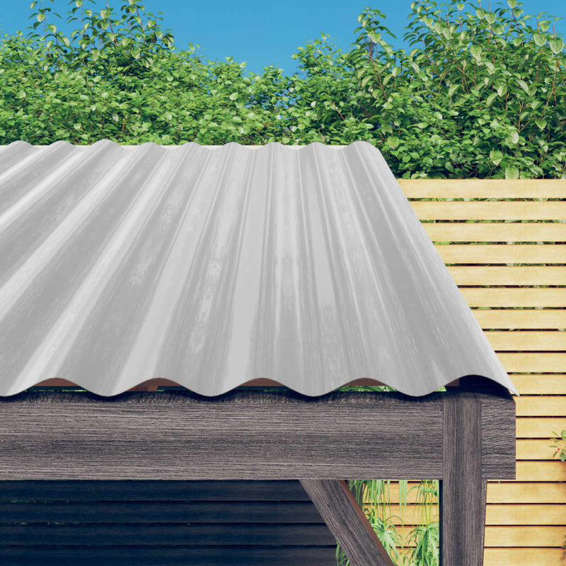 Pannelli del tetto Vidaxl 36 ST 60x36 cm in polvere in acciaio ricoperto di colore argento