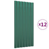 Vidaxl dakpanelen 12 st 80x36 cm gegalvaniseerd staal groen