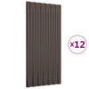Vidaxl dakpanelen 12 st 80x36 cm gegalvaniseerd staal bruin