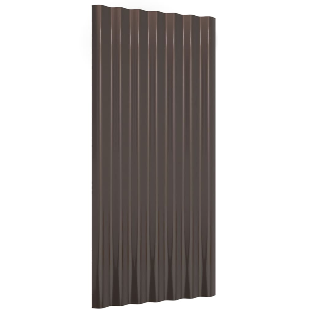 Vidaxl dakpanelen 12 st 80x36 cm gegalvaniseerd staal bruin