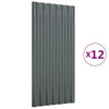 Paneles de techo Vidaxx 12 piezas 80x36 cm acero galvanizado antracita
