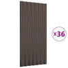 Vidaxl dakpanelen 36 st 80x36 cm gegalvaniseerd staal bruin