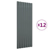 Pannelli del tetto Vidaxl 12 pezzi 100x36 cm in polvere con antracite in acciaio rivestito