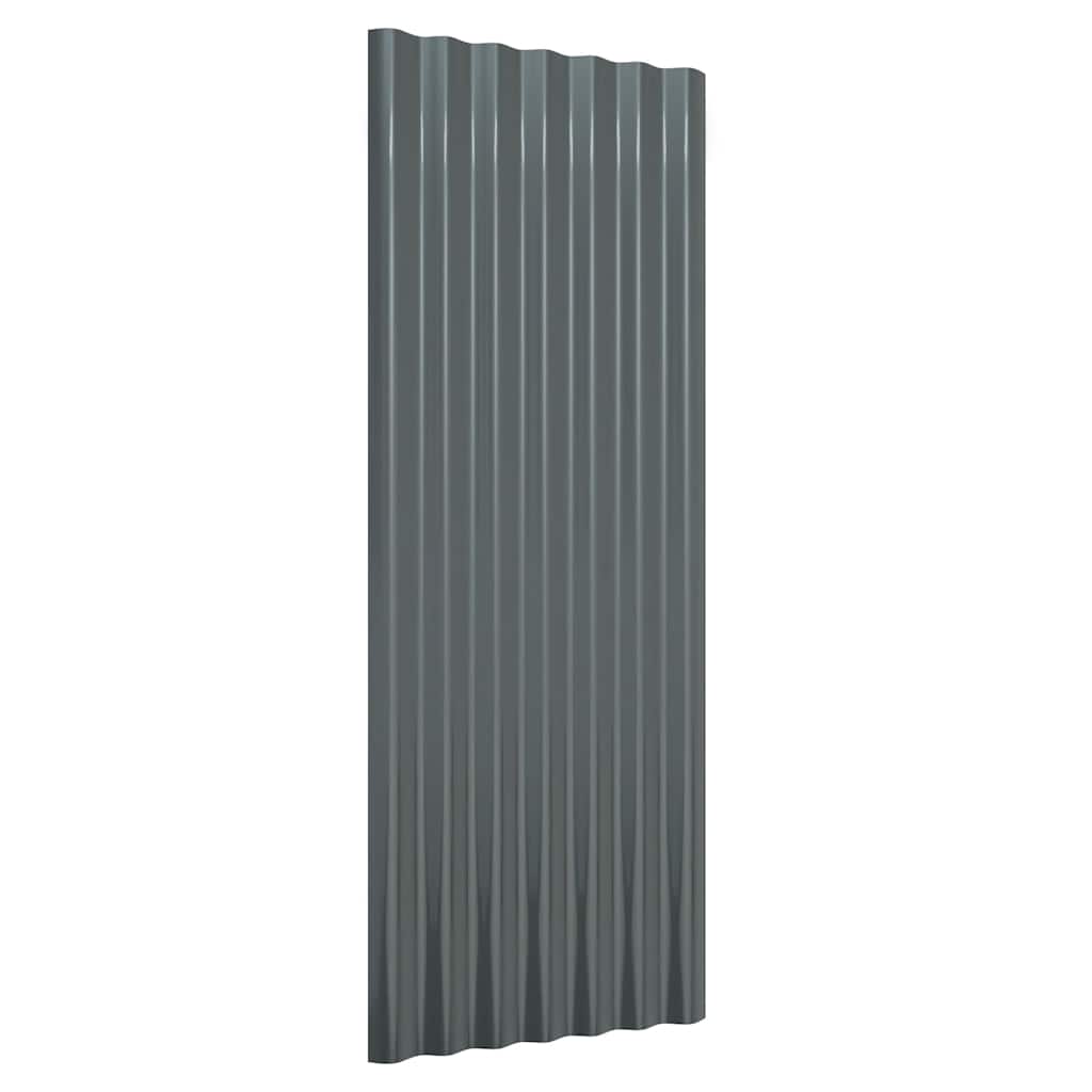 Vidaxl dakpanelen 12 st 100x36 cm gegalvaniseerd staal antracietkleurig