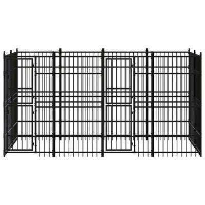 VidaXL Hondenkennel 7,37 m² staal