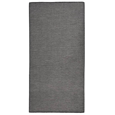 Vidaxl tappeto esterno piatto intrecciato 100x200 cm grigio