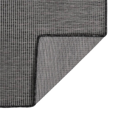 Vidaxl tappeto esterno piatto intrecciato 100x200 cm grigio