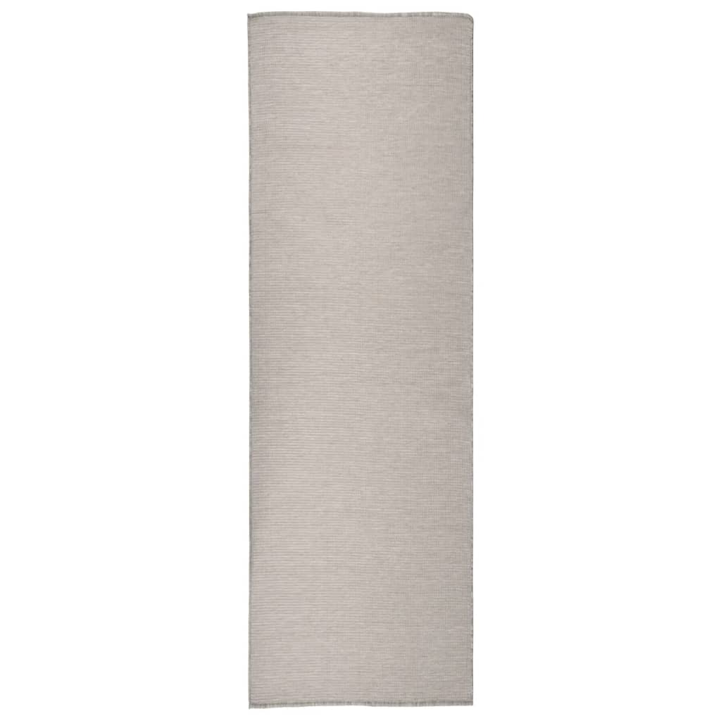 Vidaxl tappeto esterno piatto intrecciato 80x250 cm taupe