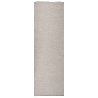 Vidaxl tappeto esterno piatto intrecciato 80x250 cm taupe