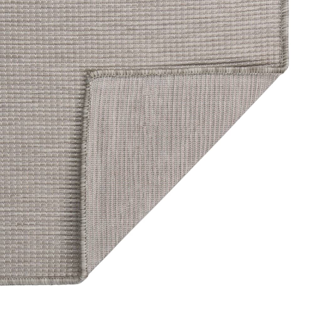 Vidaxl tappeto esterno piatto intrecciato 80x250 cm taupe