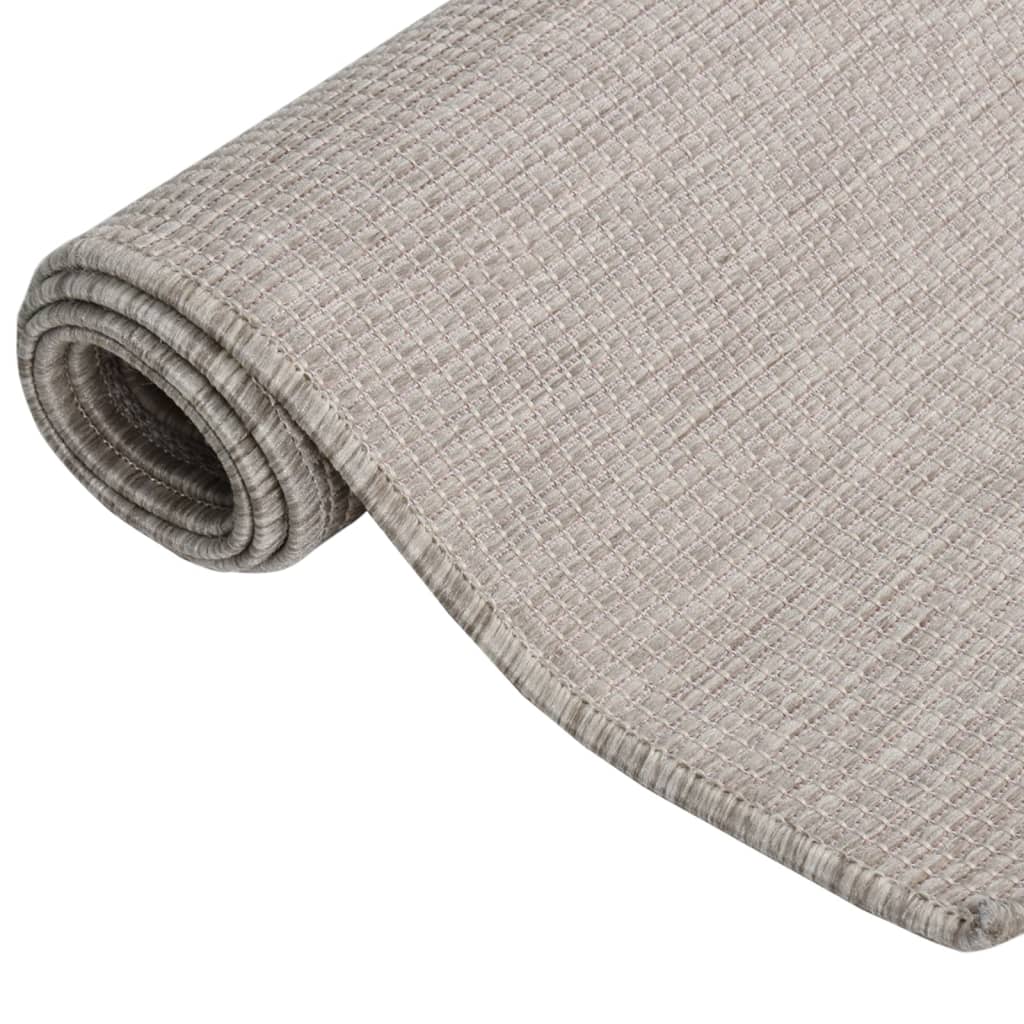 Vidaxl tappeto esterno piatto intrecciato 80x250 cm taupe