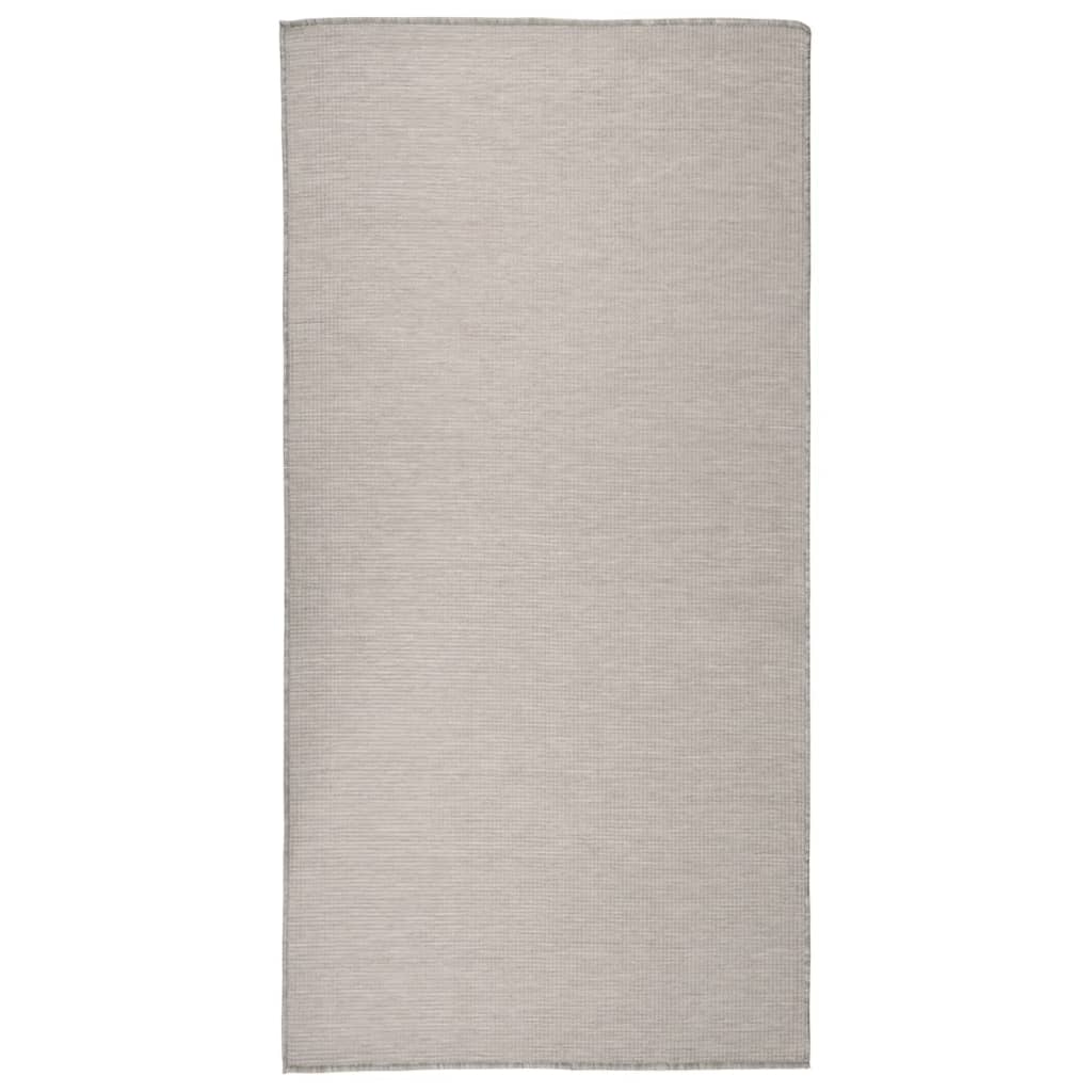 Vidaxl tappeto esterno piatto intrecciato 100x200 cm taupe