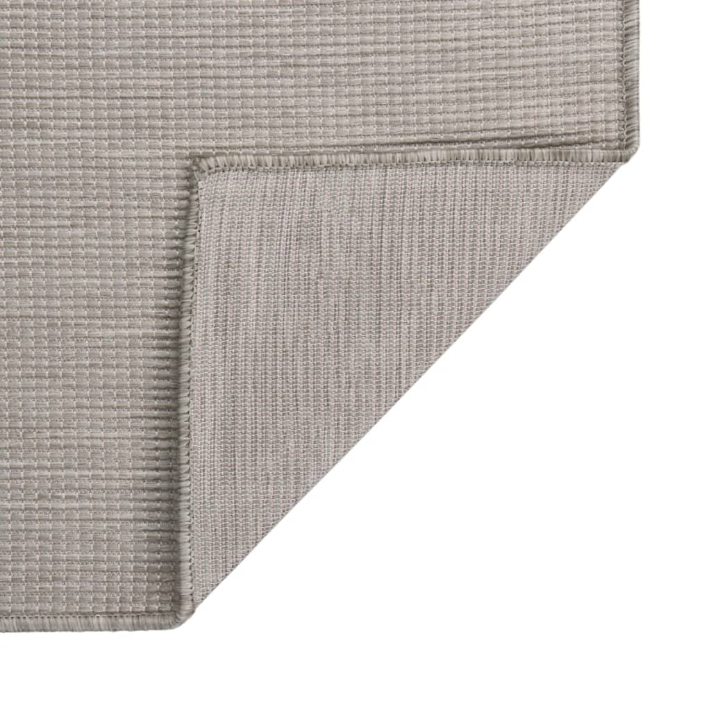 Vidaxl tappeto esterno piatto intrecciato 100x200 cm taupe