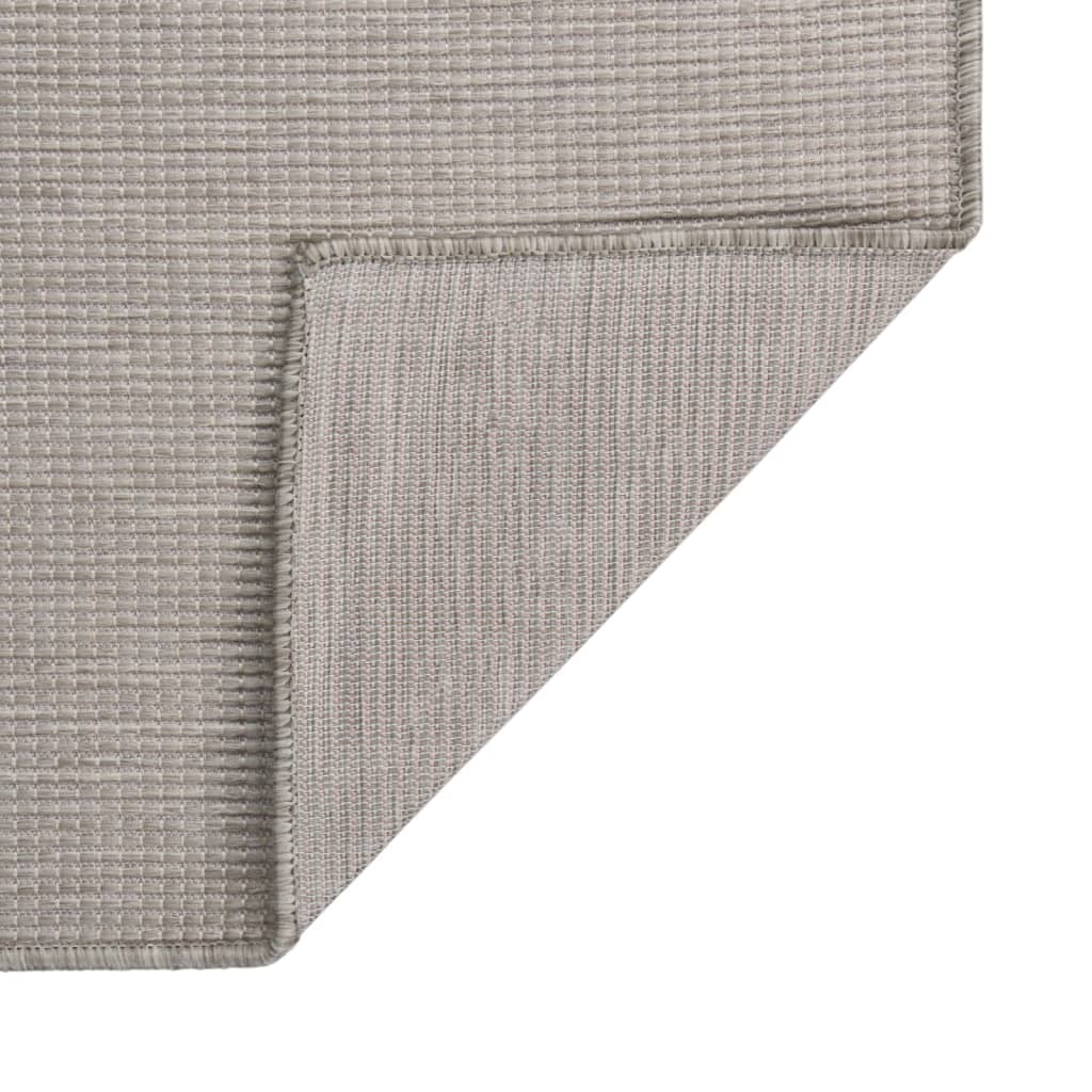 Vidaxl tappeto esterno piatto intrecciato 140x200 cm taupe