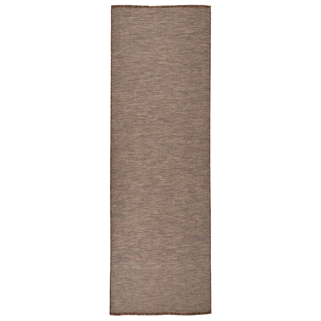 Vidaxl tappeto esterno piatto 80x250 cm marrone