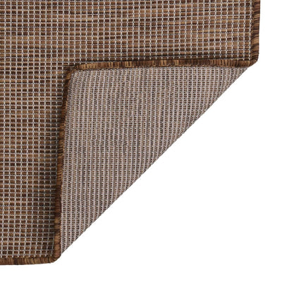 Vidaxl tappeto esterno piatto intrecciato 140x200 cm marrone