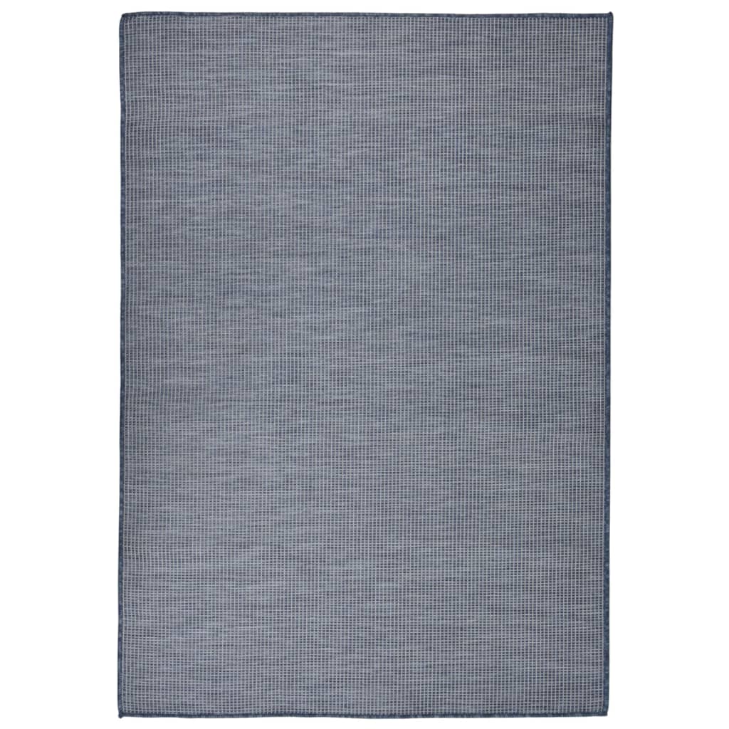 Vidaxl Rug Flat Woven 140x200 cm azul
