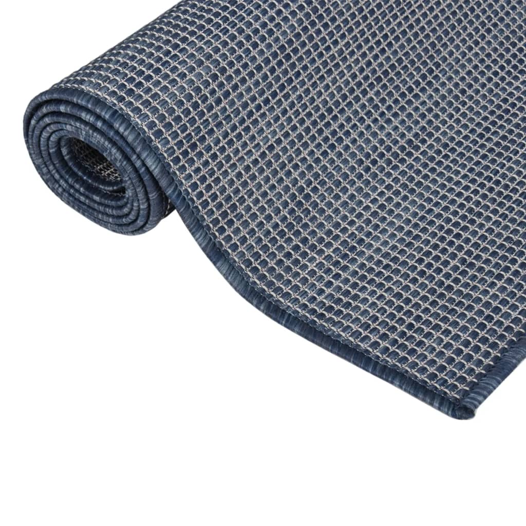 Vidaxl Rug Flat Woven 140x200 cm azul