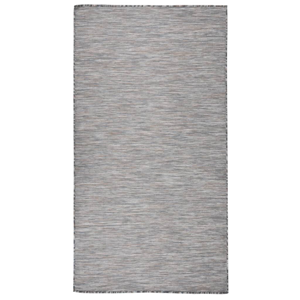 Vidaxl tappeto esterno piatto intrecciato 80x150 cm marrone e blu