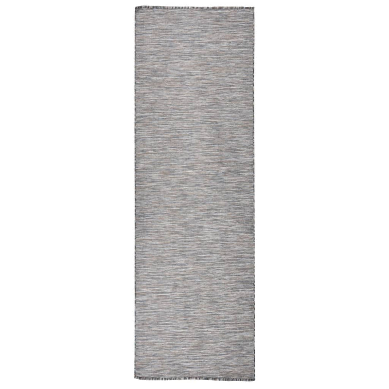 Vidaxl RUG FUERA FILLA TOVA 80X250 CM MARRÓN Y AZUL
