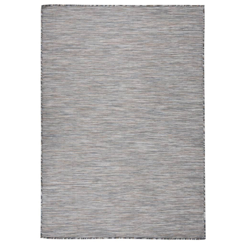 Vidaxl tappeto esterno piatto intrecciato 140x200 cm marrone e blu