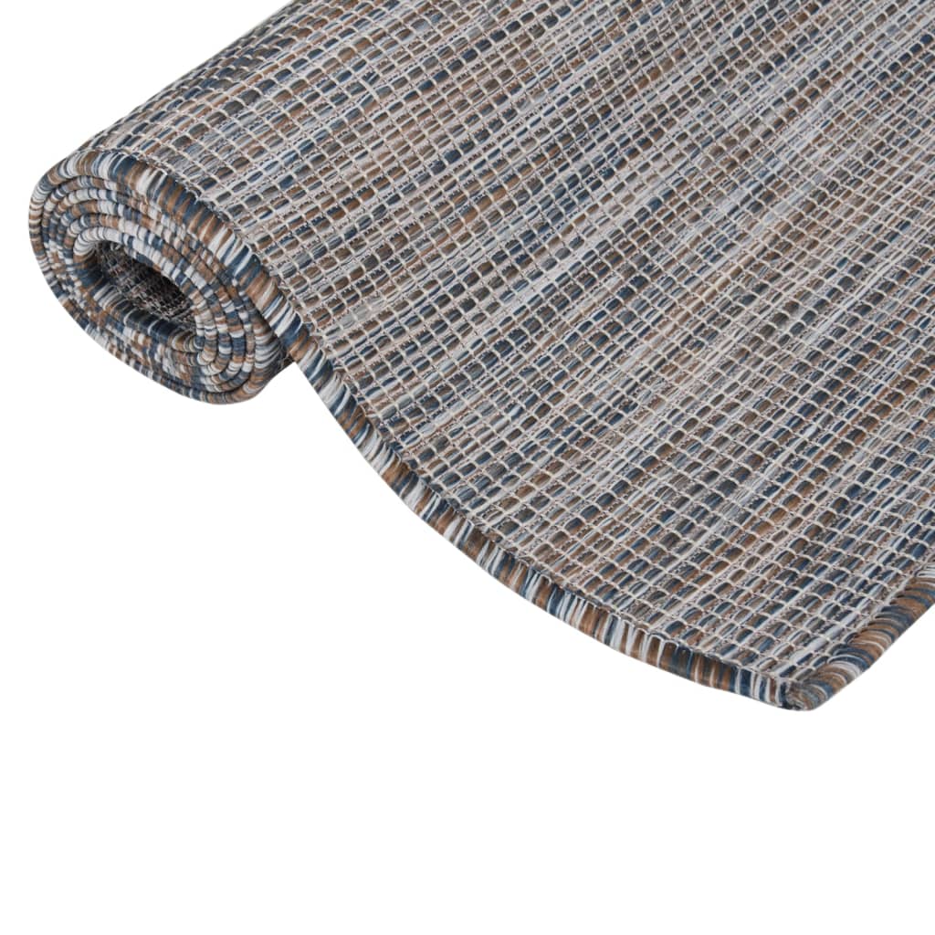 Vidaxl tappeto esterno piatto 160x230 cm marrone e blu