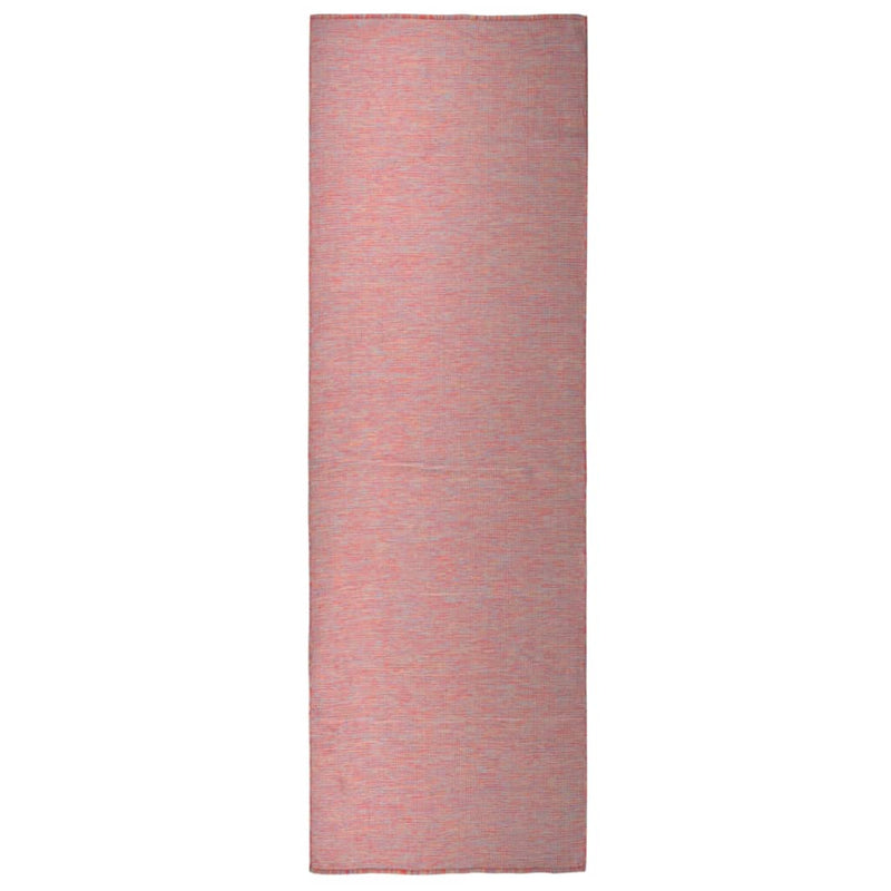 Vidaxl buitenkleed platgeweven 80x250 cm rood