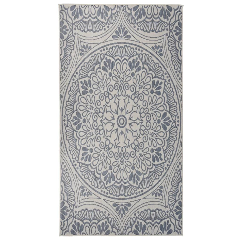 Vidaxl tappeto esterno con pattern piatto -80x150 cm blu