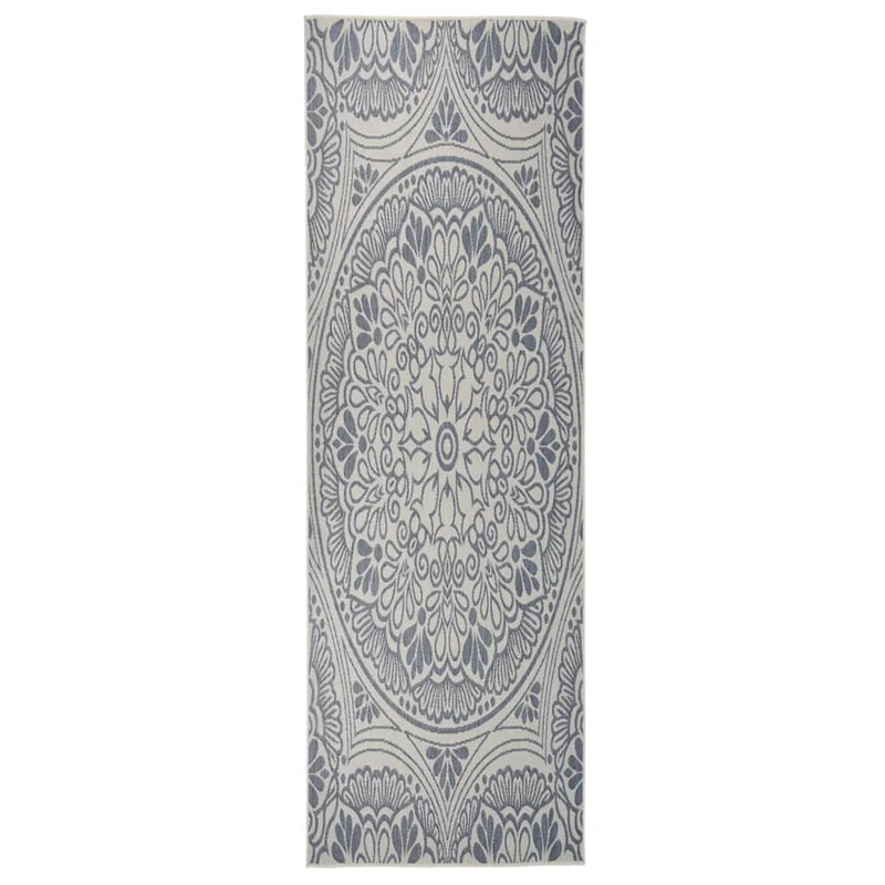 Vidaxl tappeto esterno con pattern piatto -80x250 cm blu