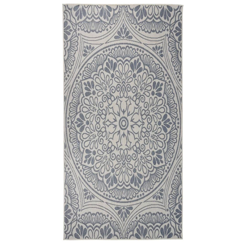 Vidaxl buitenkleed met patroon platgeweven 100x200 cm blauw