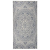 Vidaxl tappeto esterno con pattern piatto -vegno 100x200 cm blu