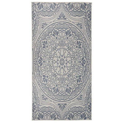 Vidaxl tappeto esterno con pattern piatto -vegno 100x200 cm blu