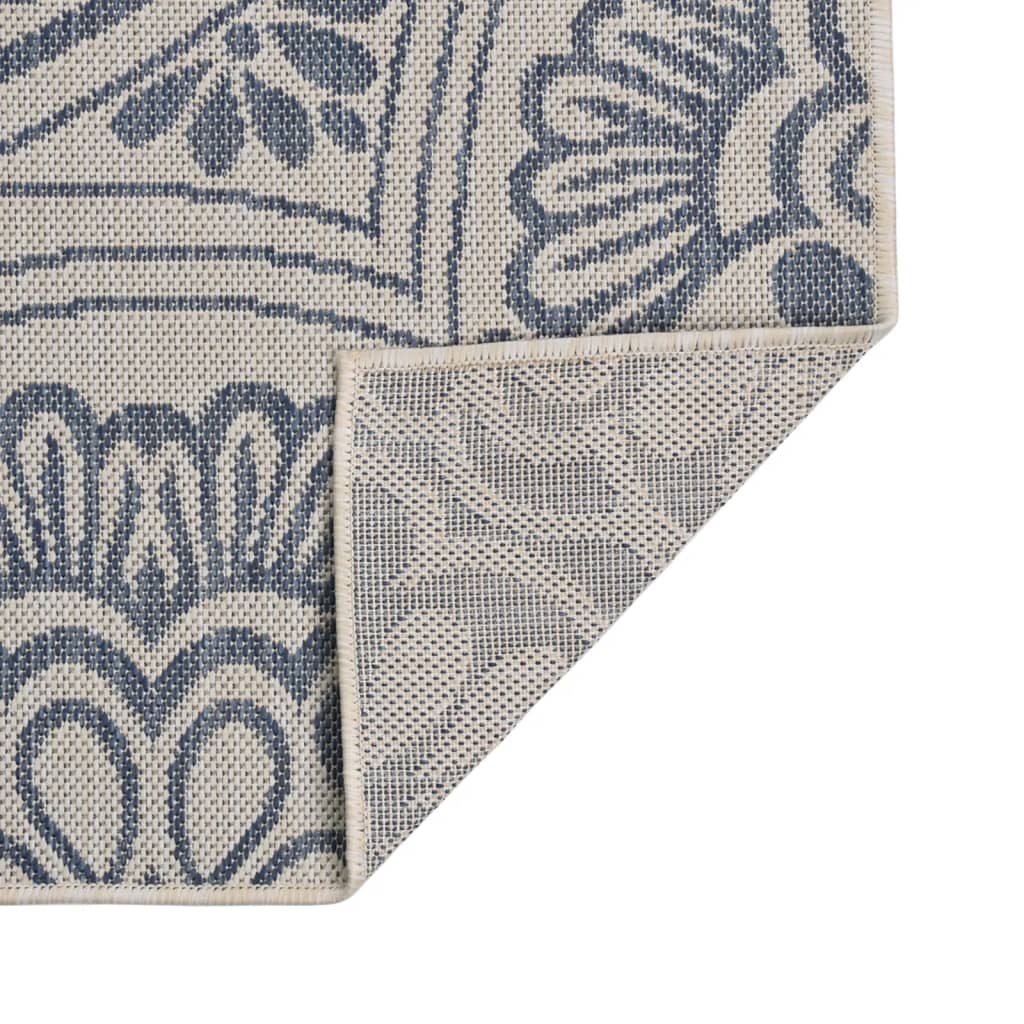 Vidaxl tappeto esterno con pattern piatto -vegno 100x200 cm blu