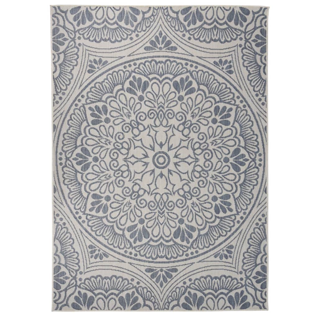 Vidaxl tappeto esterno con pattern piatto -veghevole 120x170 cm blu