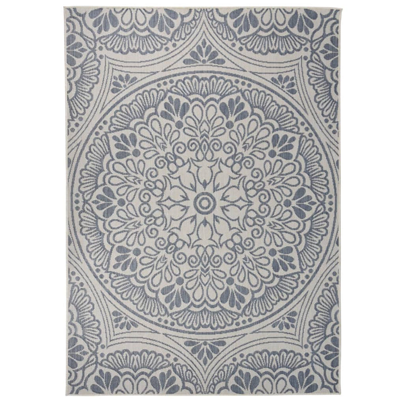Vidaxl tappeto esterno con pattern piatto -veghevole 120x170 cm blu