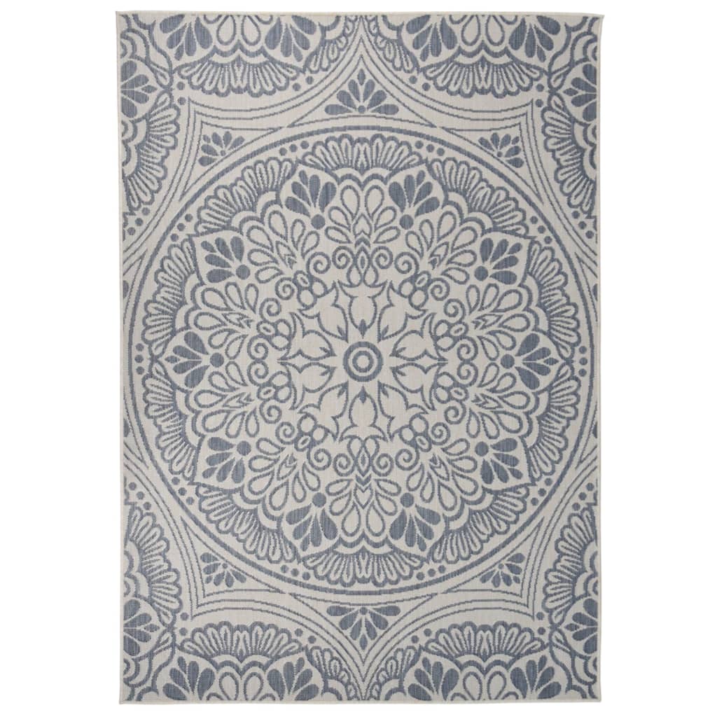 Vidaxl tappeto esterno con pattern piatto -ze 160x230 cm blu