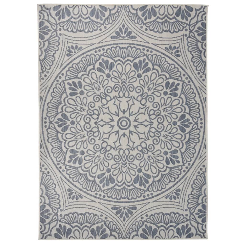 Vidaxl tappeto esterno con pattern piatto -velle 200x280 cm blu