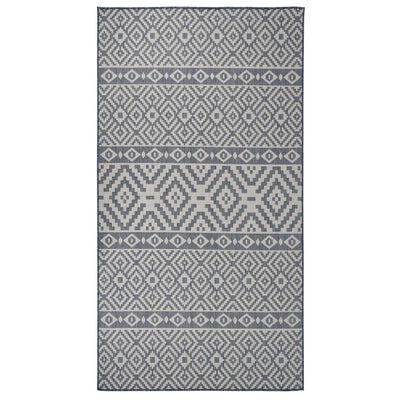 Vidaxl tappeto esterno con pattern piatto -80x150 cm blu
